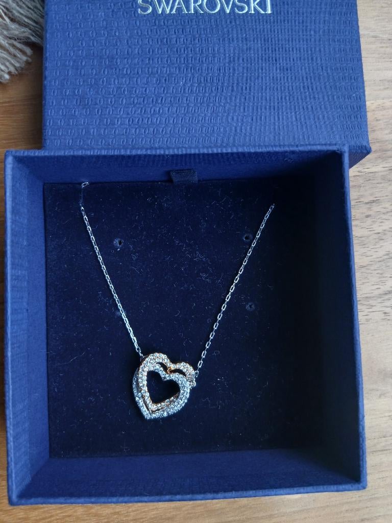 Swarovski ketting hartjes, Met kristal, Overige materialen, Wit, Nieuw