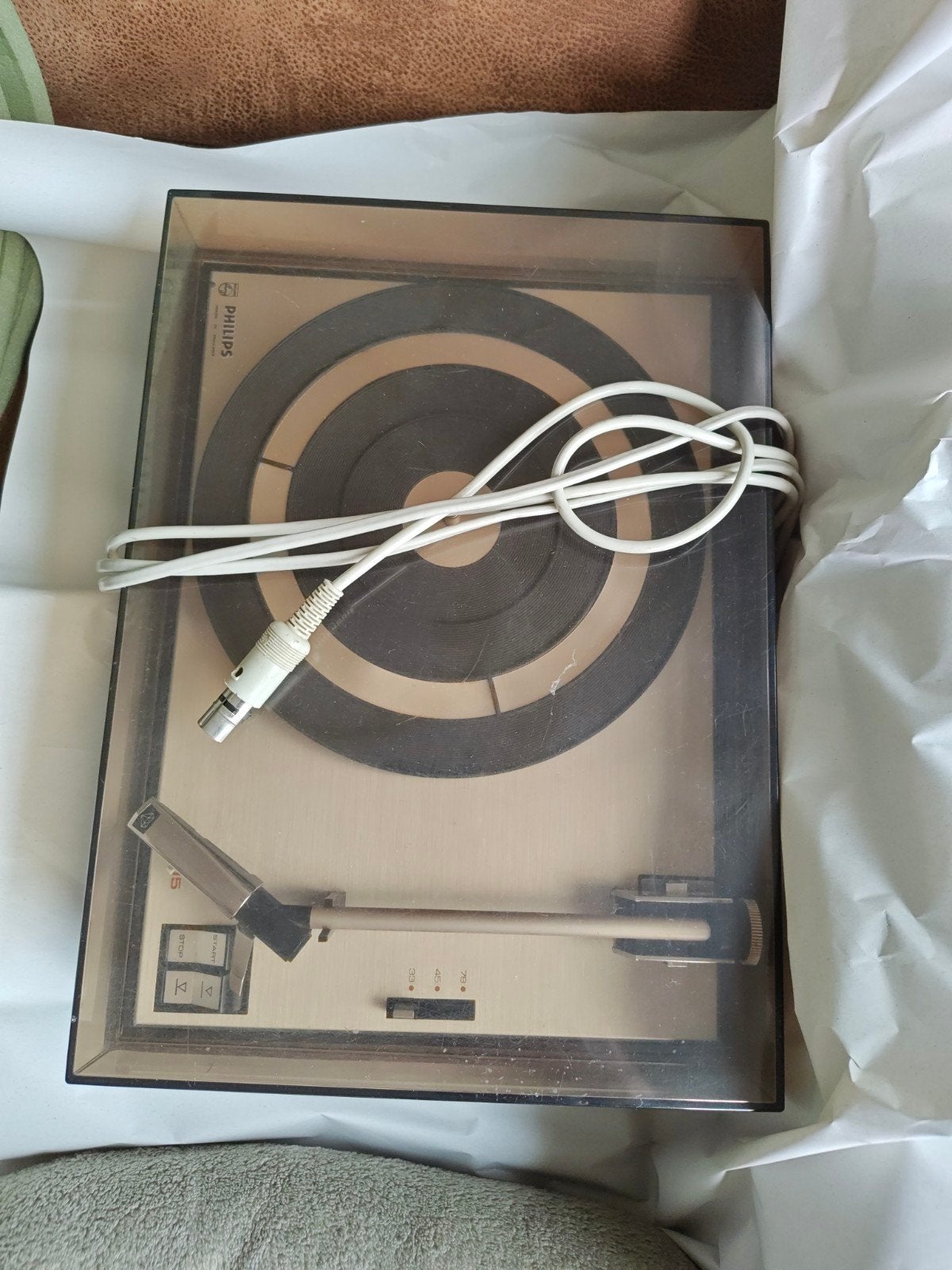 Philips 205 Retro Platenspeler uit 1973 - Speelt nog!, Ophalen, Gebruikt, Platenspeler, Philips