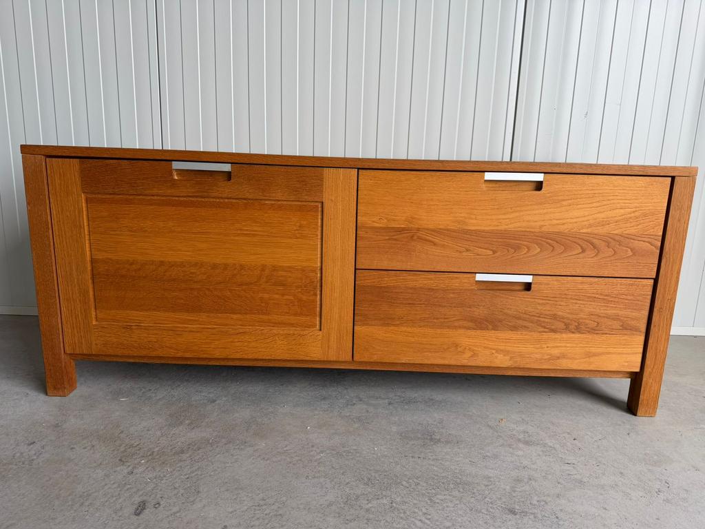 TV kast eiken130x55x55cm, Huis en Inrichting, Kasten | Dressoirs, Ophalen, 100 tot 150 cm, Eikenhout, Zo goed als nieuw