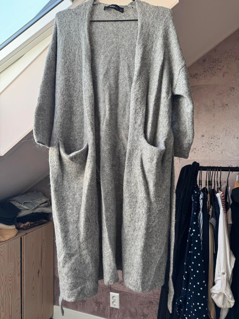 Zara lang grijs wollen vest maat S, Ophalen of Verzenden, Maat 36 (S), Grijs