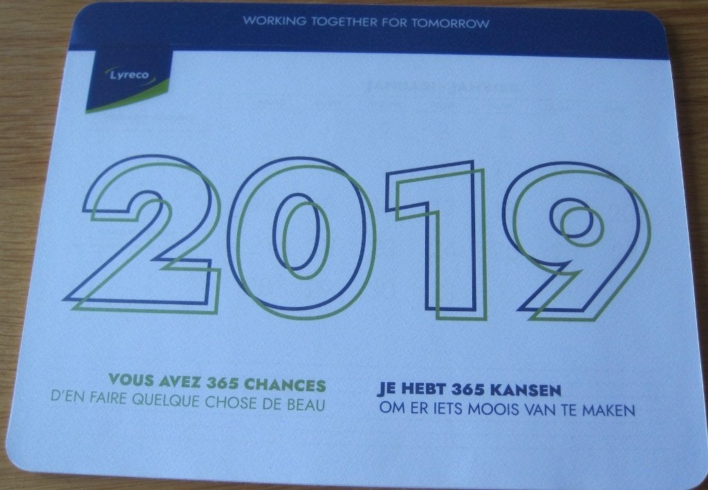 muismat van Lyreco met kalender van 2019, Computers en Software, Muismatten, Ophalen of Verzenden, Nieuw