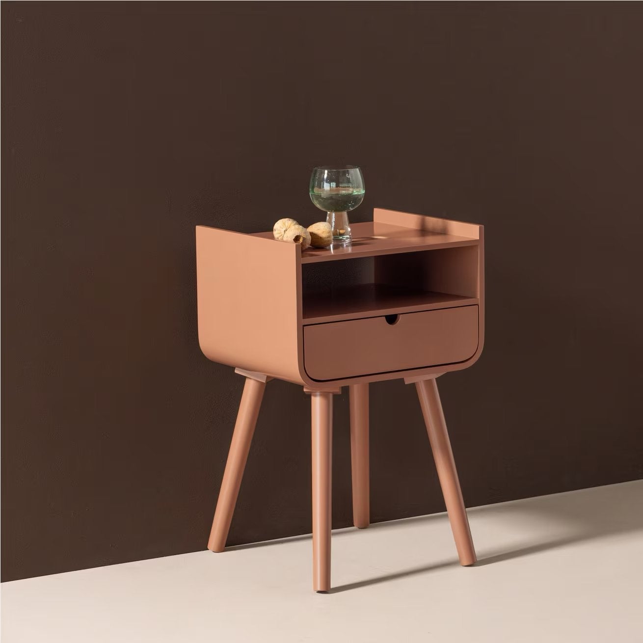 Oud roze nachtkastje nieuw in doos van Woood, Ophalen of Verzenden, Nieuw, Minder dan 45 cm