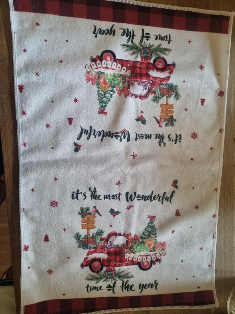 Kerst handdoek the most wonderful time of the year 58x39, Ophalen of Verzenden