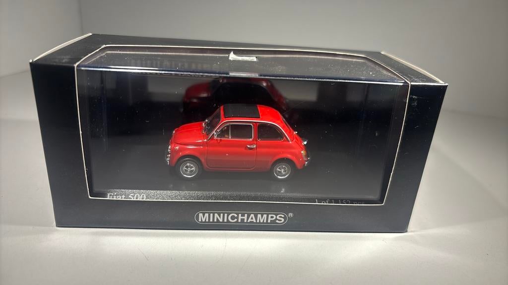 Fiat 500 red minichamps 1.43, Auto, Ophalen of Verzenden, MiniChamps, A