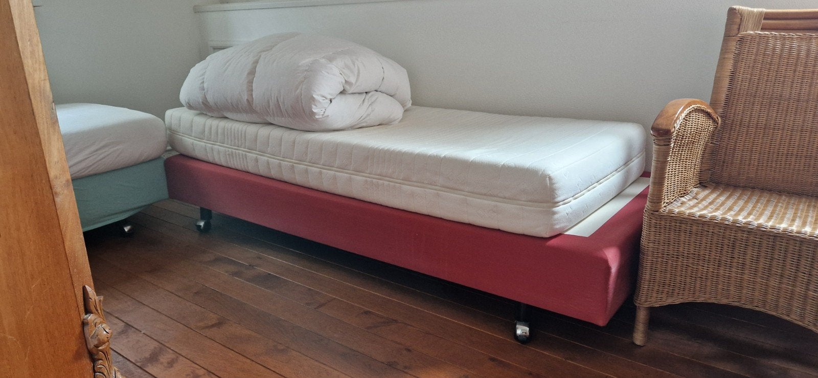 Boxspring / bed 1 persoons, Ophalen, Gebruikt, Tweepersoons, 90 cm