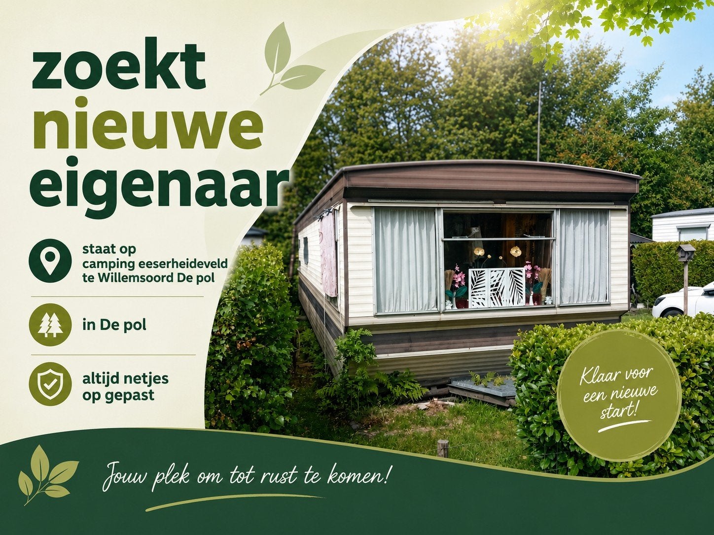 Mooie ruime stacaravan met staanplaats., Tot en met 6