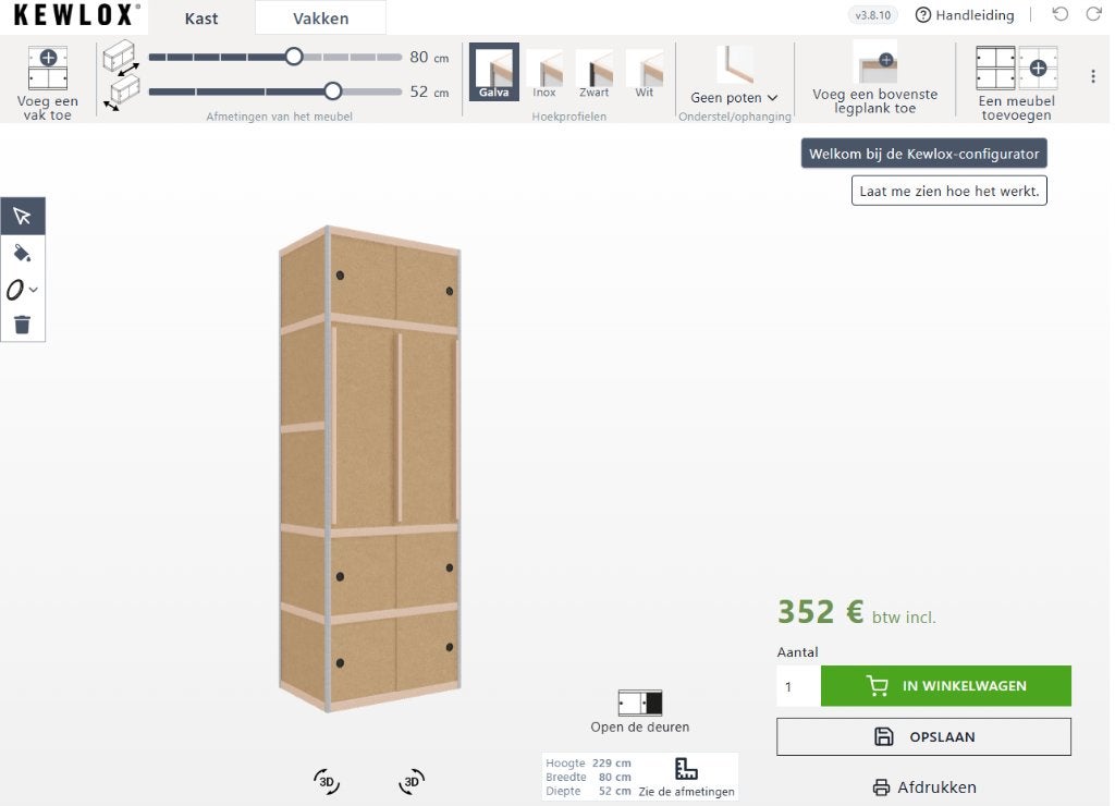 Kledingkast merk Kewlox, Huis en Inrichting, Kasten | Kledingkasten, Ophalen, Overige materialen, Met deur(en), Gebruikt