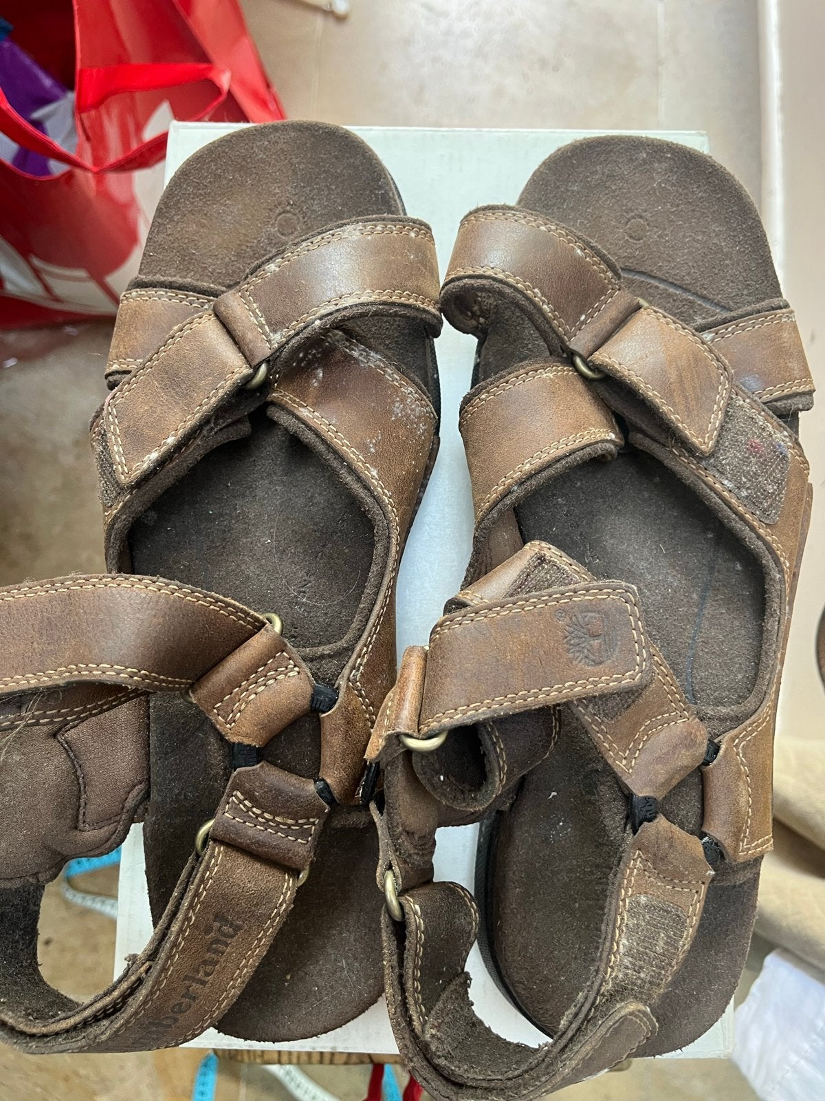 Timberland Sandalen - Bruin Leer - Maat 43, Bruin, Zo goed als nieuw, Sandalen of Muiltjes, Ophalen of Verzenden