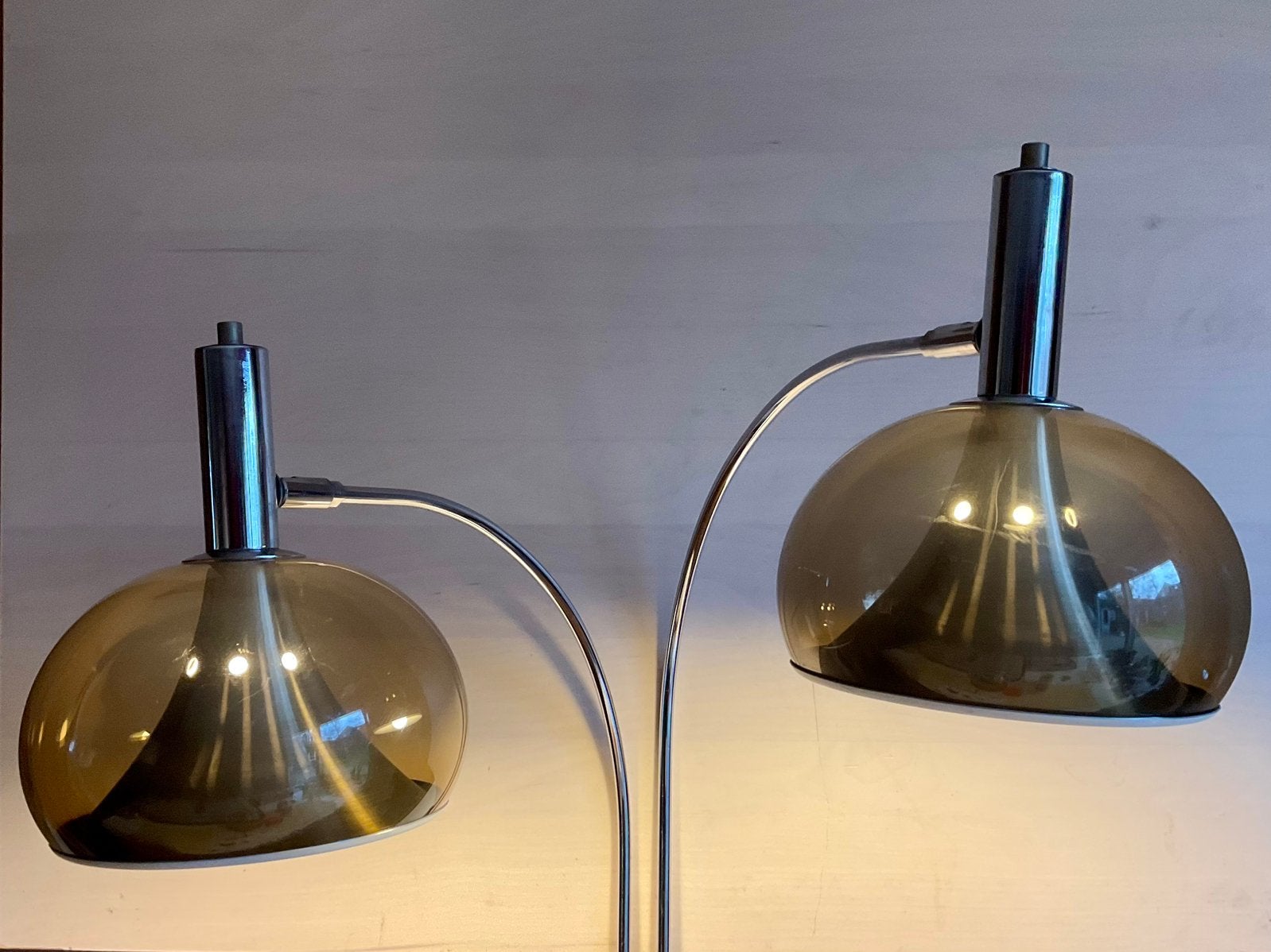 Vintage wandlamp Dijkstra lamp 2 plexiglas kappen, Ophalen of Verzenden, Gebruikt, Kunststof