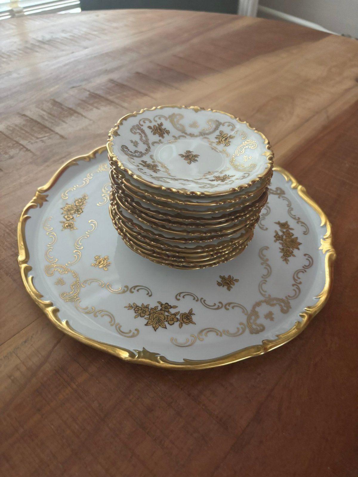 Vintage porseleinen dessertset van Reichenbach, Ophalen