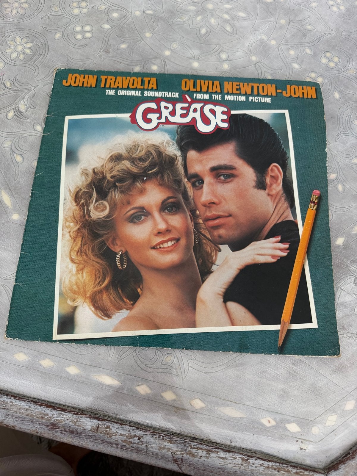 Grease Soundtrack LP - John Travolta & Olivia Newton-John, Cd's en Dvd's, Vinyl | Pop, Ophalen, Gebruikt, 12 inch