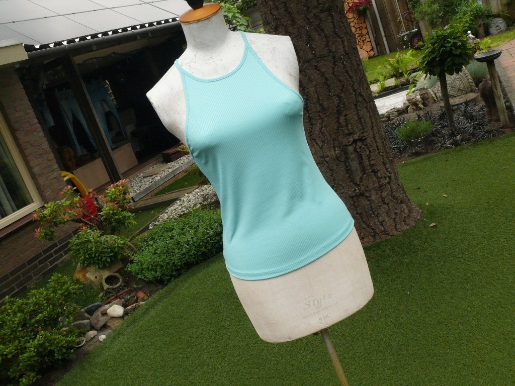 Costes korte top maat S / XS als nieuw, Blauw, Ophalen of Verzenden, Zo goed als nieuw, Korte mouw
