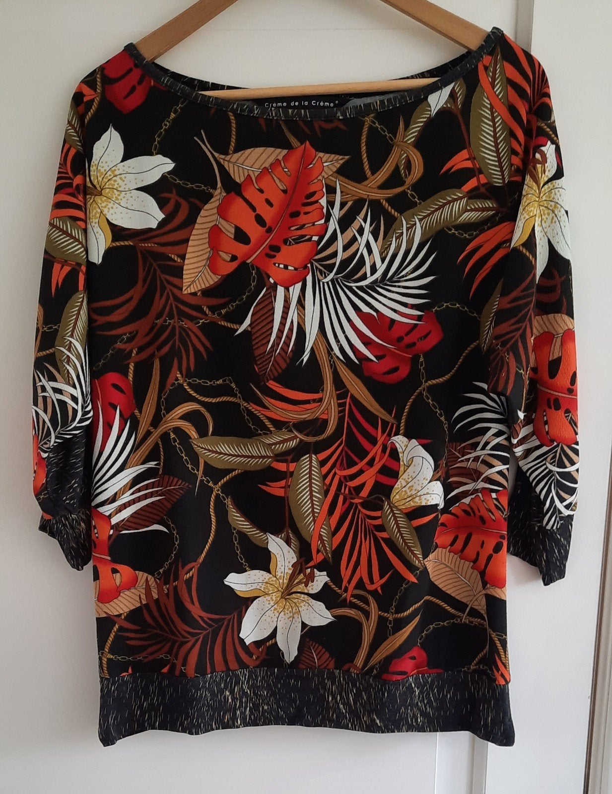 Leuk shirt met 3/4 mouwen - maat S - merk Crème de la Crème, Meerkleurig, Crème de la Crème, Ophalen of Verzenden, Zo goed als nieuw