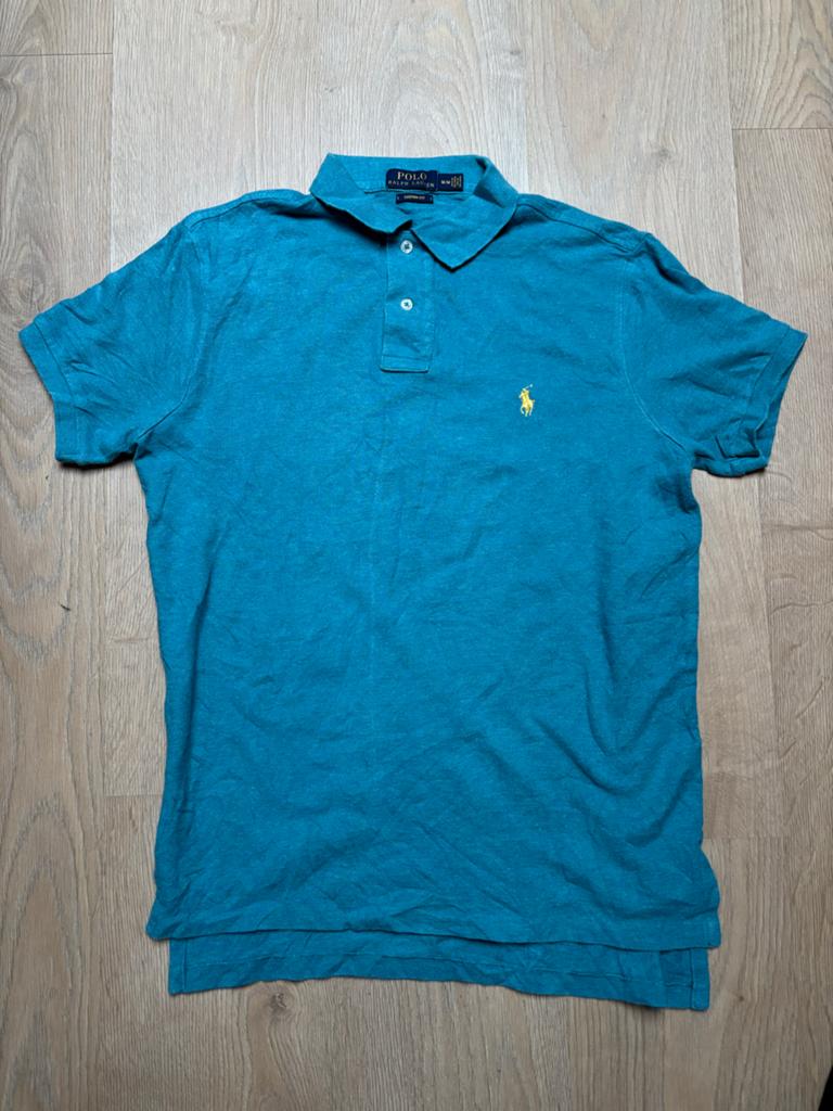 Polo Ralph Lauren Custom Fit Polo Shirt Maat M/M, Ophalen of Verzenden, Gedragen, Maat 48/50 (M), Blauw