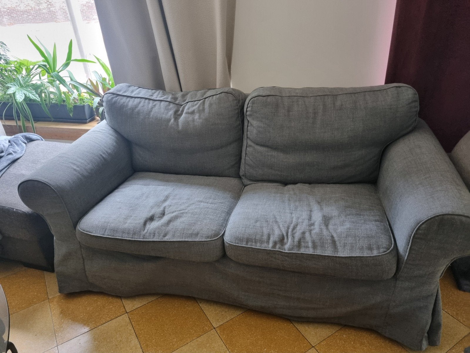2 zits bank ektorp ikea antraciet bijna gratis, Huis en Inrichting, Ophalen, Gebruikt, 75 tot 100 cm, Tweepersoons