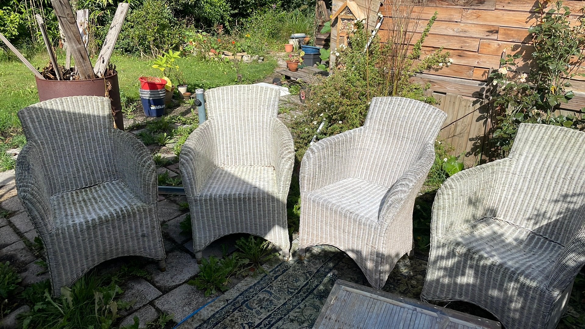 Rotan stoelen 4 stuks, Ophalen, Gebruikt, Rotan