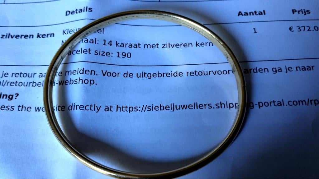 Zeer mooie bangle ( nieuw) opruiming 14karaat goud, Ophalen of Verzenden, Nieuw, Goud