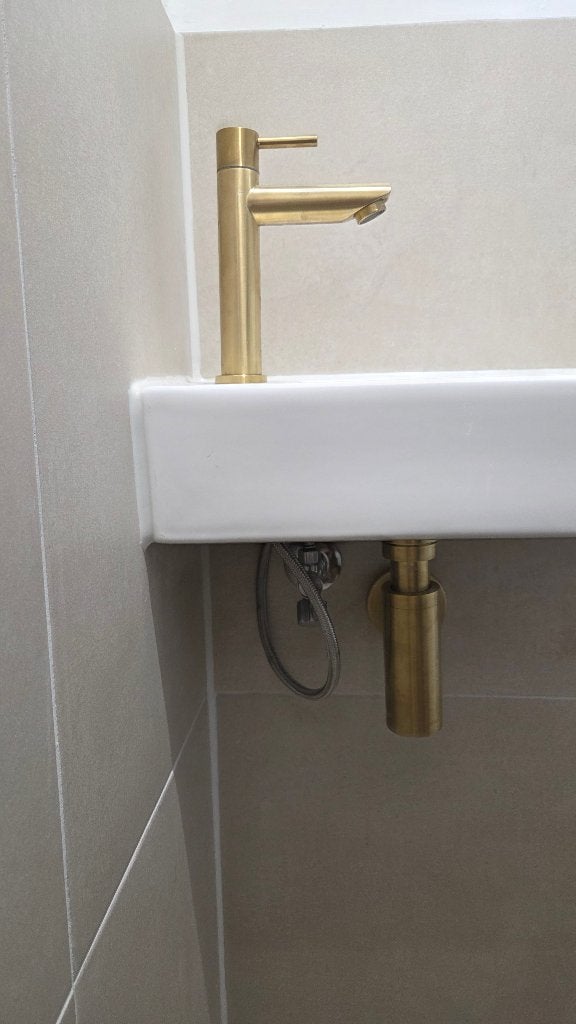 Gouden kraan (toilet) met sifon en putje, Ophalen, Zo goed als nieuw, Toilet