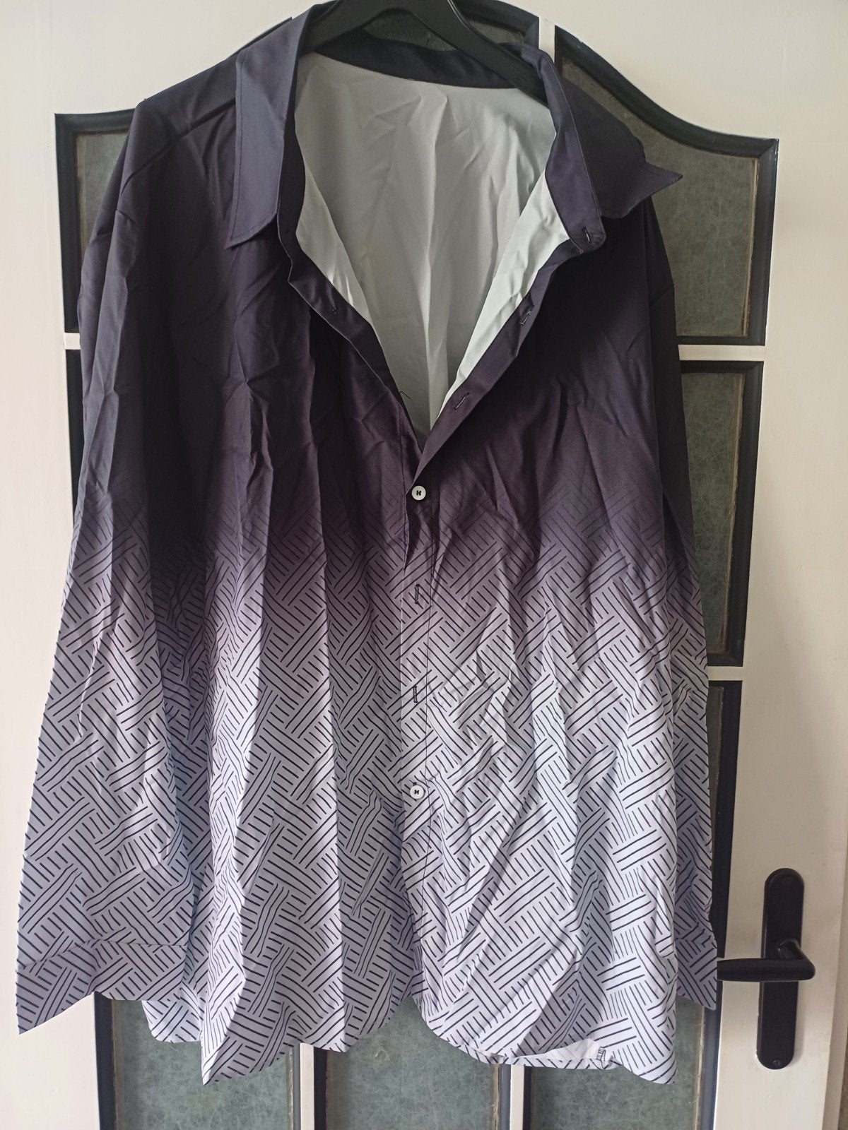 Donkergrijze blouse uitlopend naar wit, maat 5XL, Kleding | Heren, Ophalen of Verzenden, Nieuw, Grijs, Overige halswijdtes