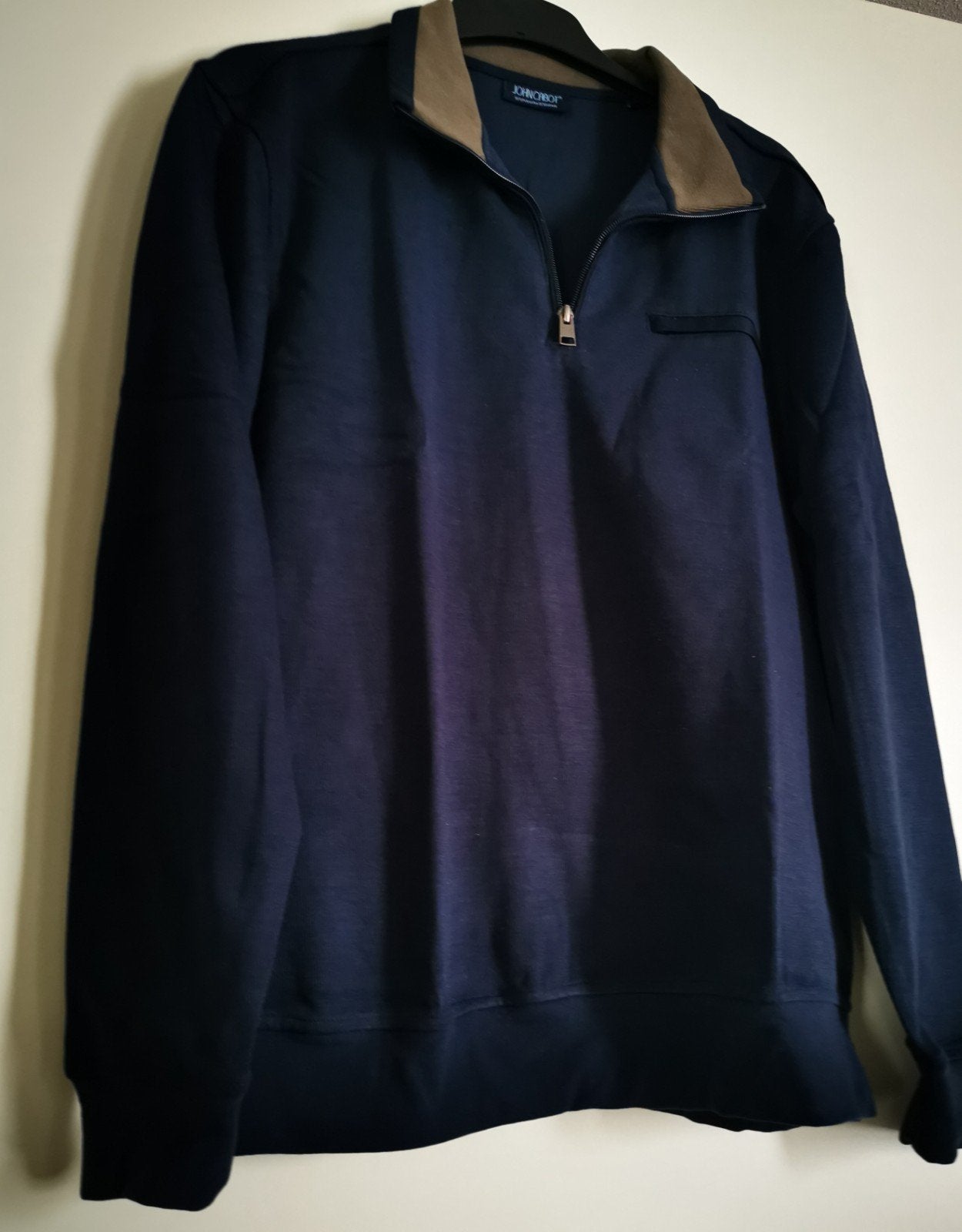 John Cabot Heren Sweater - Nieuw - Donkerblauw - Maat M, Ophalen of Verzenden, Nieuw, Blauw