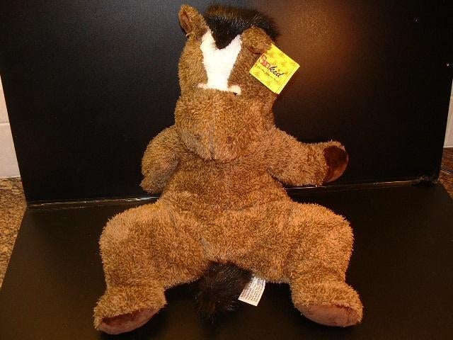 SUNKID PAARD BADSTOF BRUIN/ZWART GROOT, NIEUW CA 43 CM, Ophalen of Verzenden, Nieuw, Overige typen