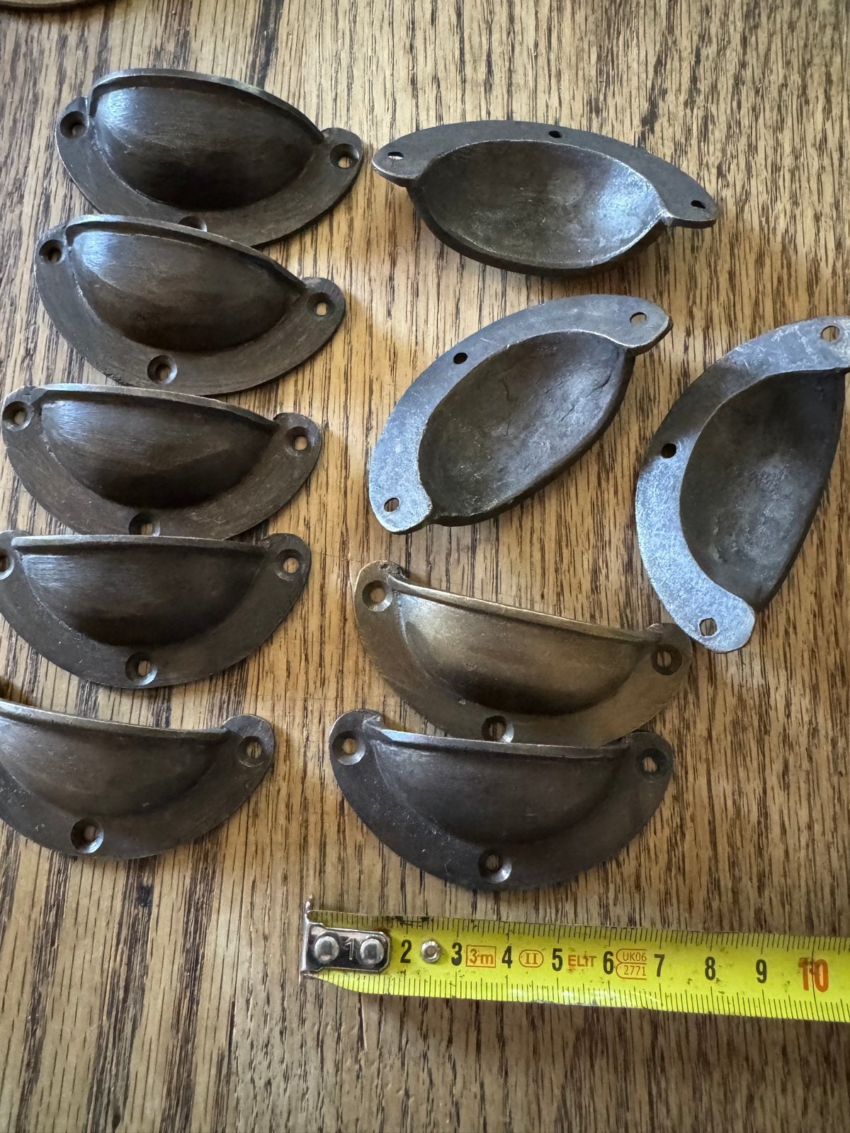 10 Komgreepjes Zware Kwaliteit Messing, Antiek en Kunst, Ophalen of Verzenden