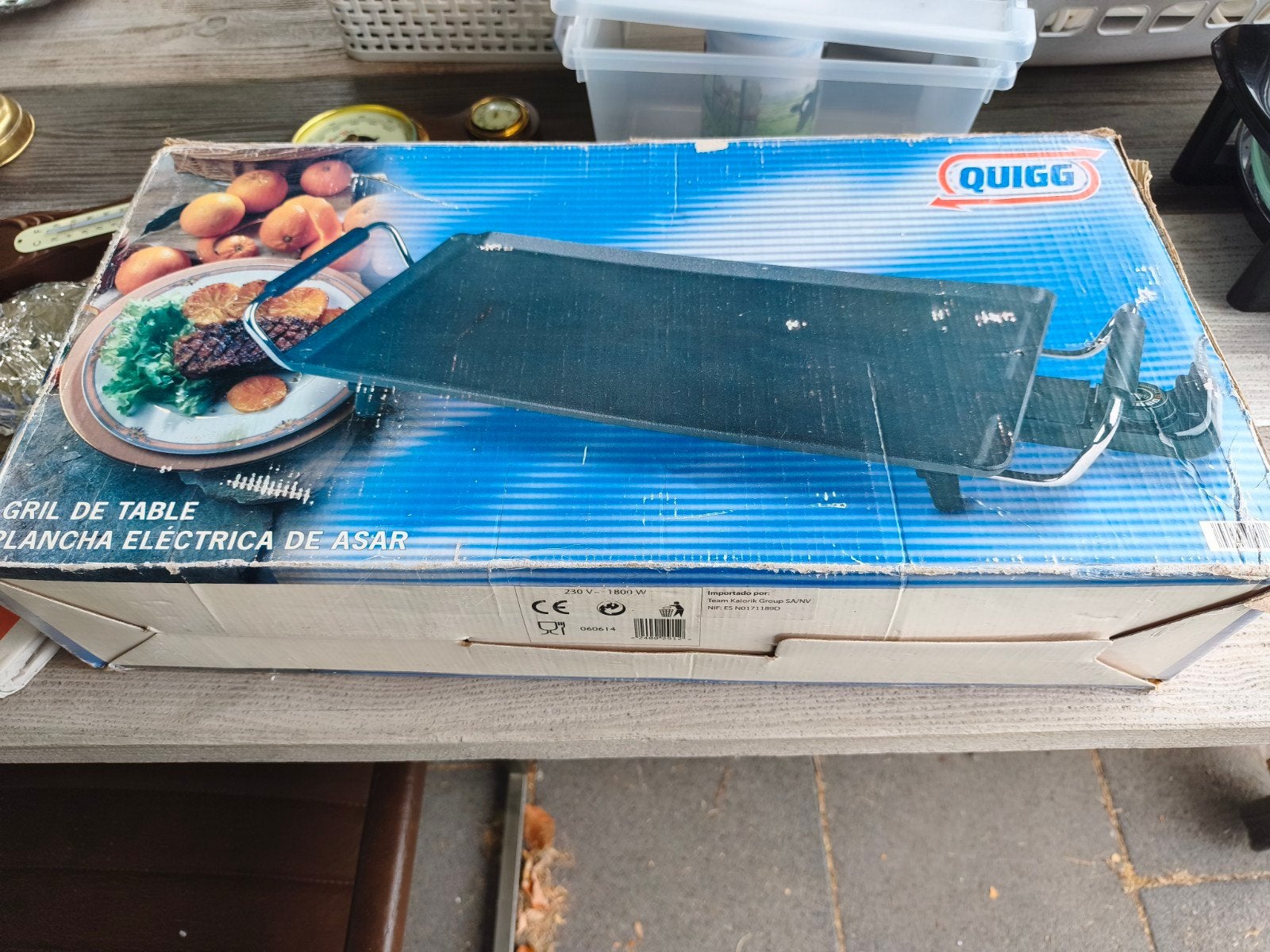 Quigg GR1 Elektrische Grillplaat met Accessoires, Ophalen of Verzenden, Gebruikt, 4 t/m 7 personen