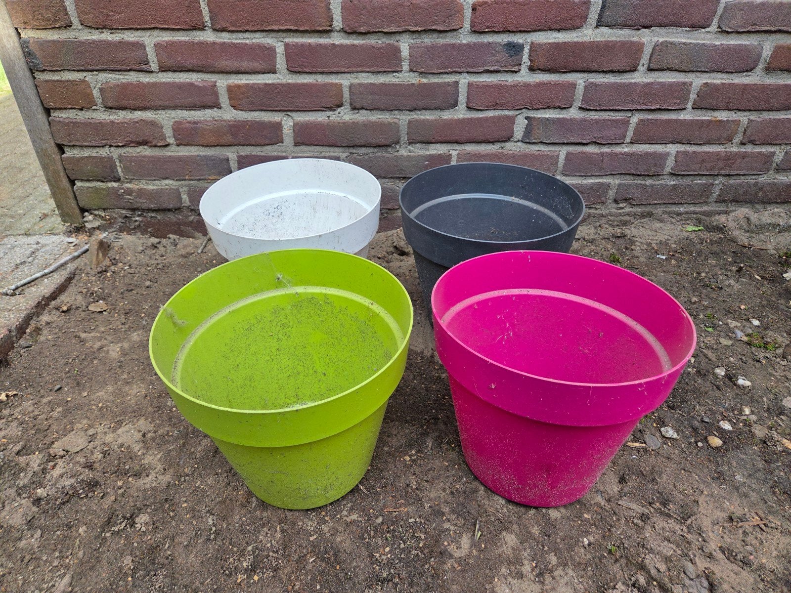 4 bloempotten RIO 26 cm, Tuin en Terras, Ophalen, Kunststof, Gebruikt, Minder dan 30 cm