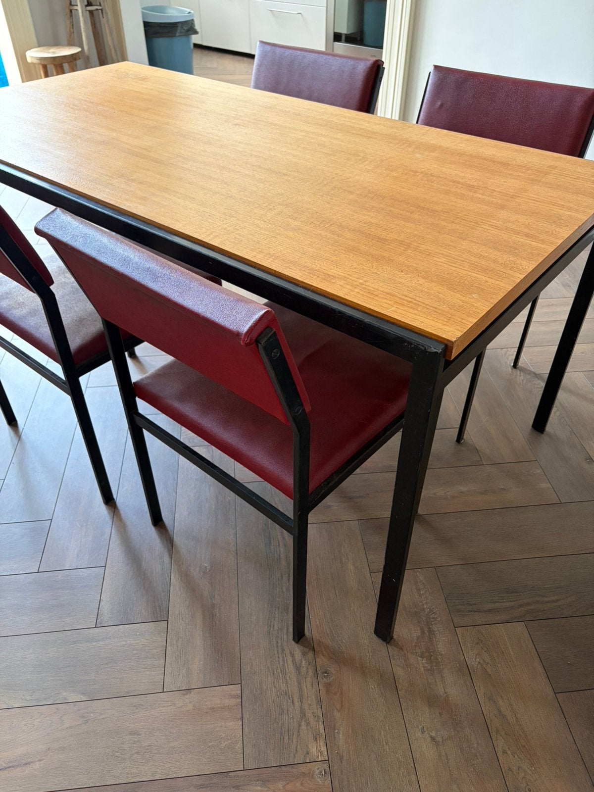 Pastoe Braakman eettafel TU11 met 4 SM07 eetkamerstoelen, Huis en Inrichting, Stoelen, Ophalen, Gebruikt, Vier, Pastoe