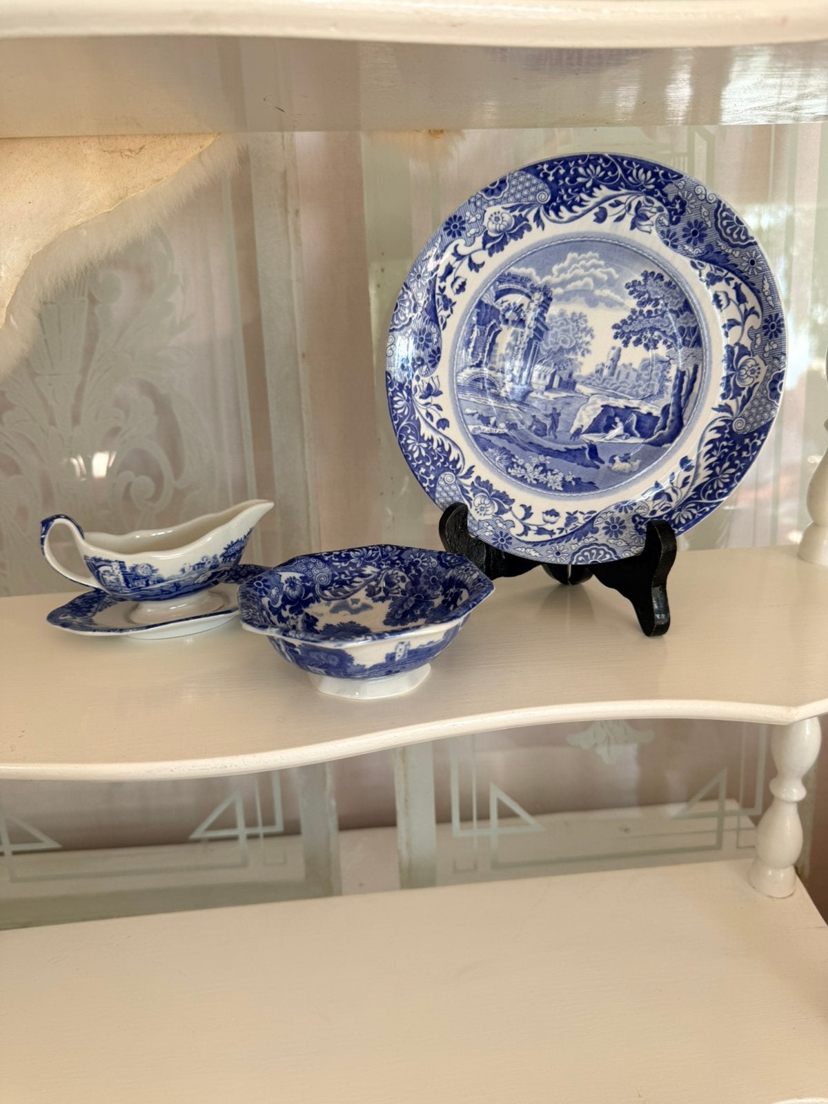 Spode Blue italian 2x miniatures en schotel, Ophalen