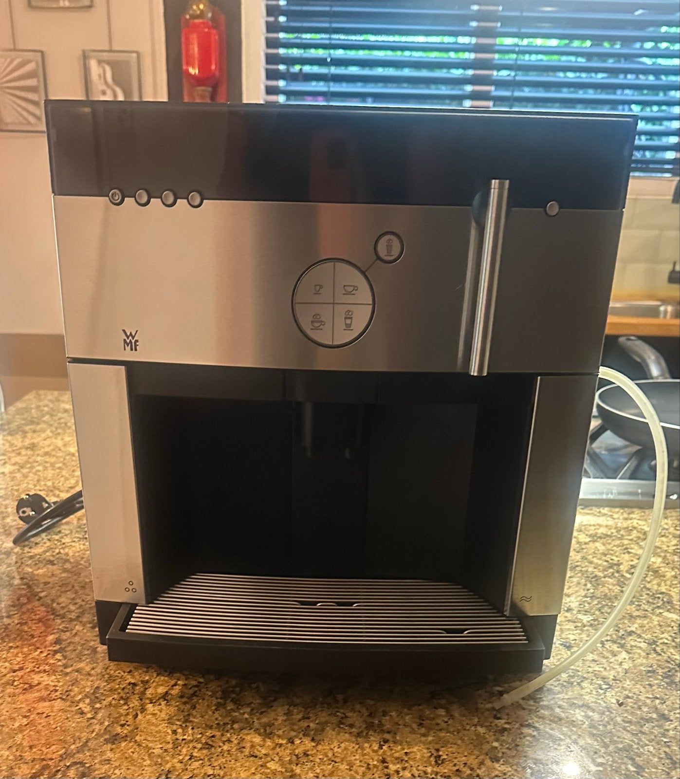 WMF 1000 Koffiemachine - Zilver/Zwart voor onderdelen, Ophalen, Koffiemachine, Koffiebonen, Niet werkend