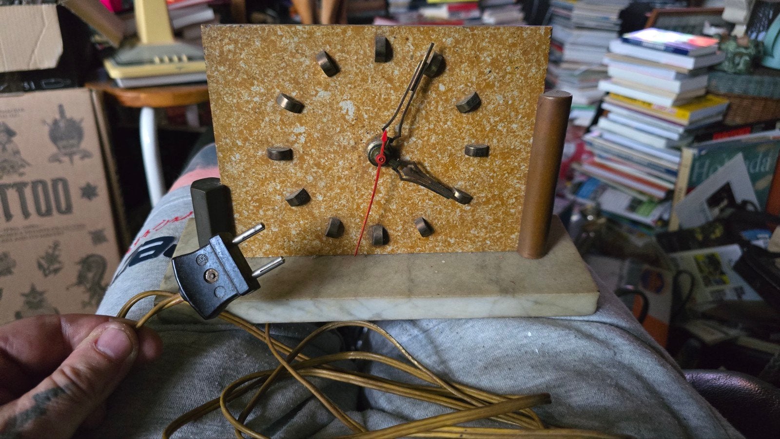 Vintage Art Deco Elektrische Tafelklok - Jakob Palmtag, Ophalen of Verzenden