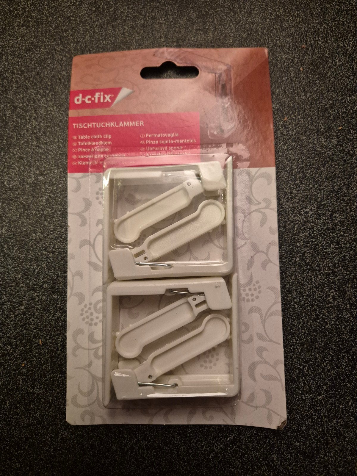 Nieuwe d-c-fix tafelkleedklemmen - set van 4, Ophalen, Nieuw, Wit, Kunststof