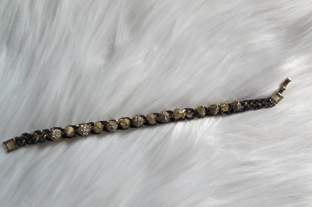 Gold & black bracelet, Sieraden, Tassen en Uiterlijk, Armbanden, Ophalen of Verzenden, Gebruikt, Zwart, Overige materialen