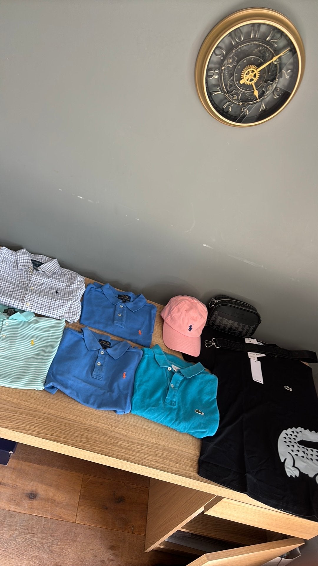 Partij Ralph Lauren en Lacoste polo's, pet en tas, Ophalen of Verzenden, Gedragen, Overige maten, Overige kleuren