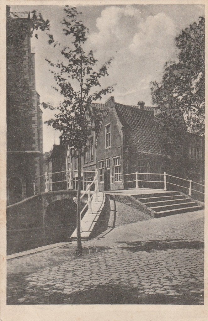delft- achter de nieuwe kerk 1929, Ophalen of Verzenden, 1920 tot 1940, Zuid-Holland