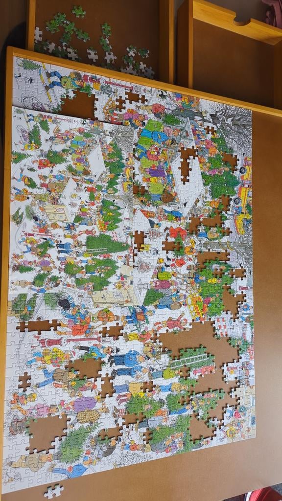 Puzzeltafel van hout en hardboard, Ophalen, 500 t/m 1500 stukjes, Gebruikt, Legpuzzel