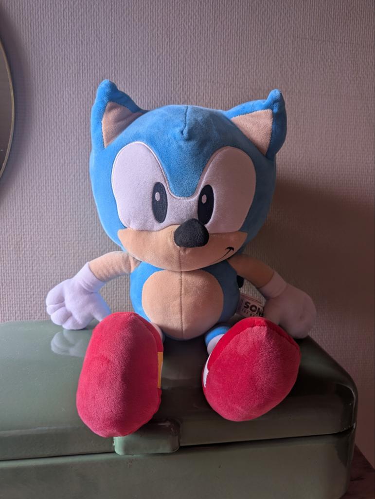 Grote Sonic the Hedgehog knuffel - Zo goed als nieuw, Overige karakters, Overige typen, Blauw, Ophalen of Verzenden