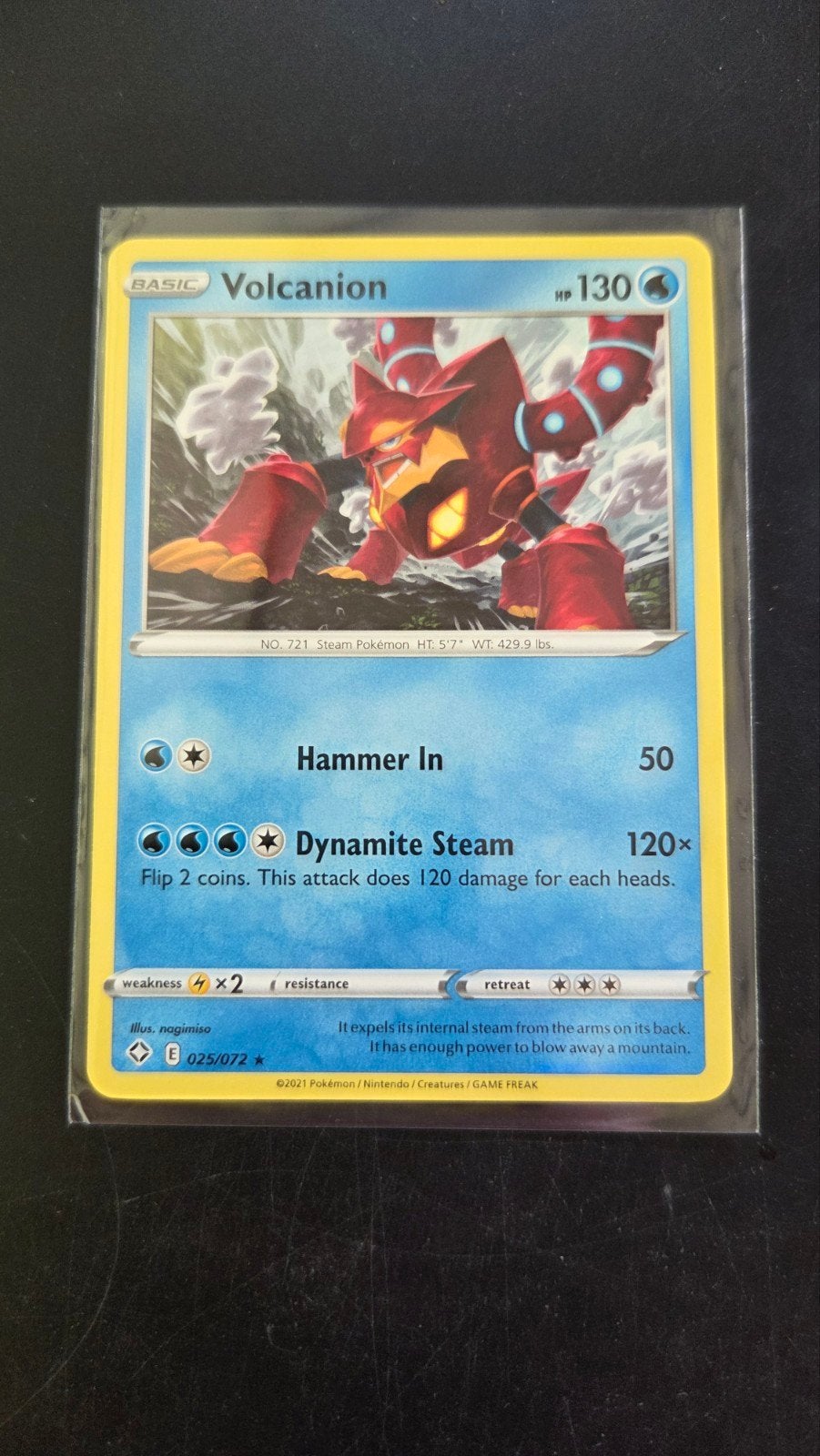 Volcanion 025/072 (rare) - Shining Fates - Pokémon Kaart, Verzenden, Zo goed als nieuw, Losse kaart, Foil