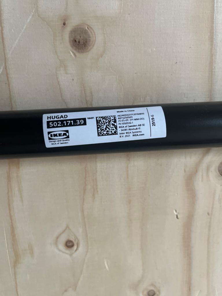 Verstelbare gordijnroede 2m-3.5m - IKEA HUGAD, Ophalen of Verzenden, Gebruikt, Zwart, 200 cm of meer