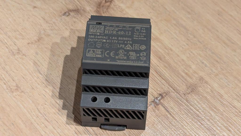 Meanwell Mean Well HDR-60-12 voeding 12V 60W, Ophalen of Verzenden, Zo goed als nieuw