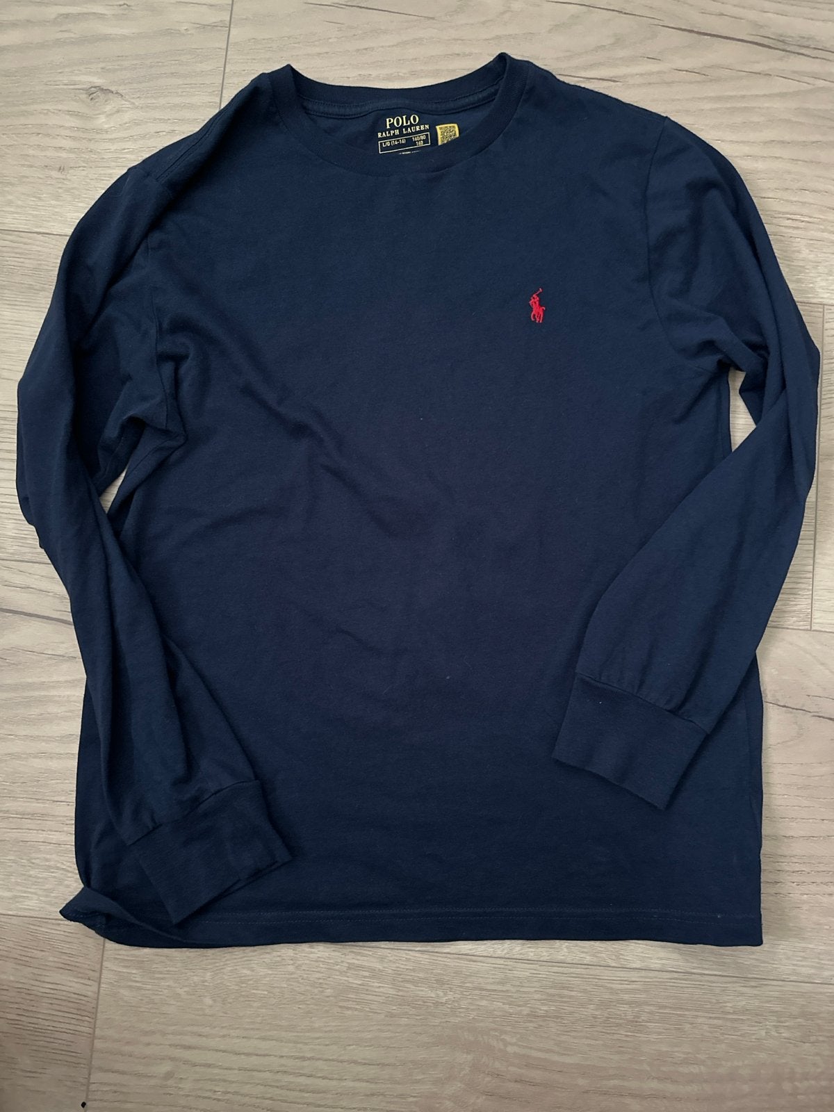 Ralph Lauren Longsleeve Donkerblauw Maat L/G (14-16 jaar), Ophalen of Verzenden, Zo goed als nieuw, Jongen of Meisje, Shirt of Longsleeve