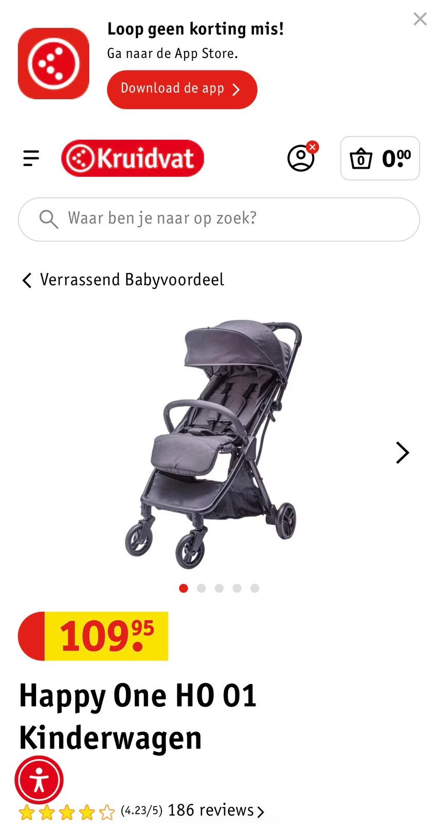 Happy one kinderwagen, Ophalen of Verzenden, Nieuw, Overige merken