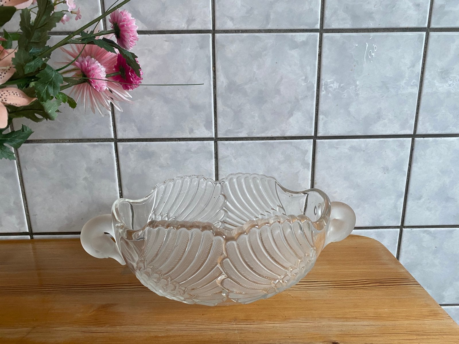 Grote kristallen schaal in de vorm van 2 zwanen, Huis en Inrichting, Woonaccessoires | Schalen en Manden, Ophalen of Verzenden