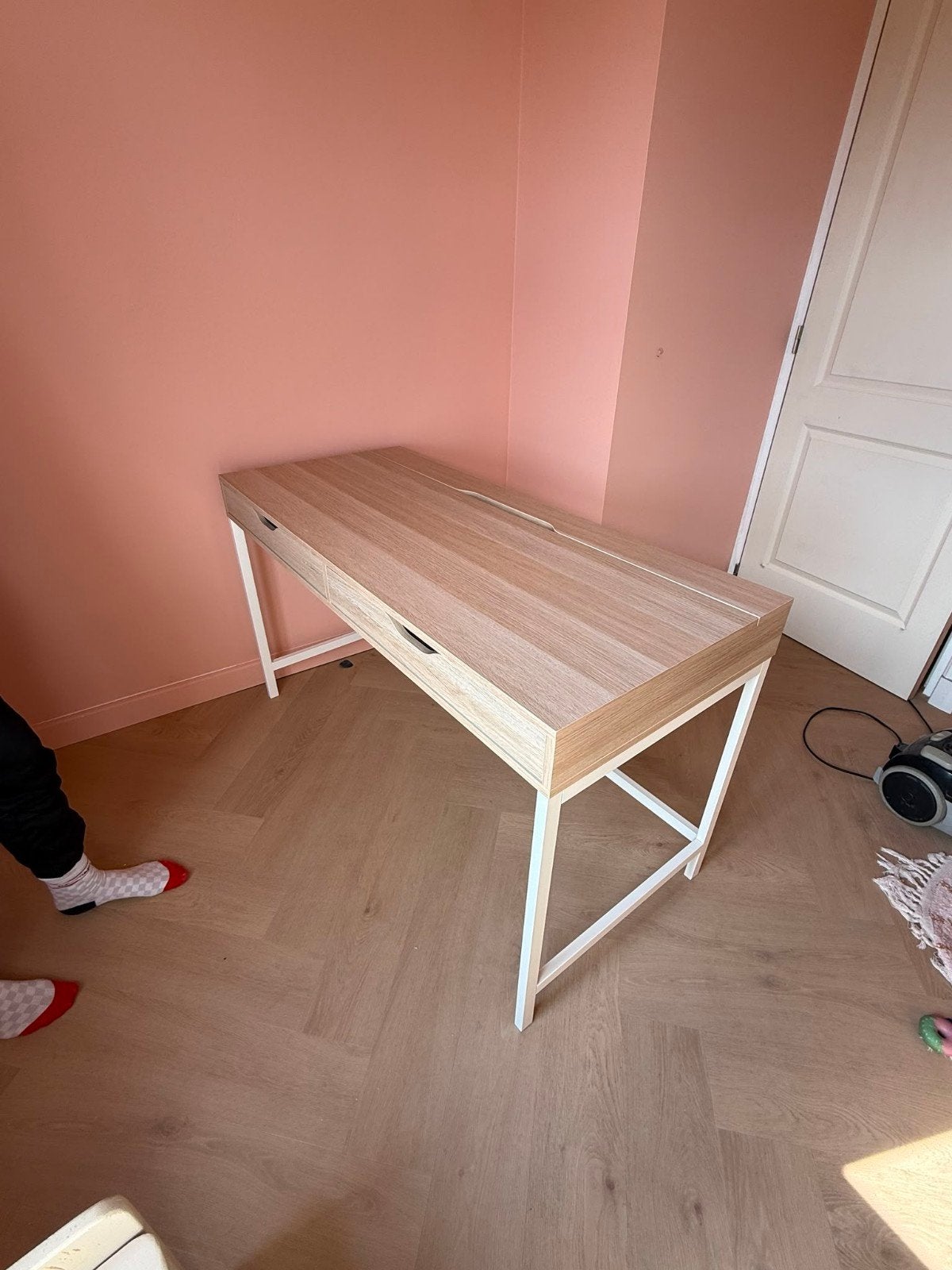 Ikea bureau Alex (100x48 cm) Eikenpatroon, Ophalen, Gebruikt, Scandinavisch, IKEA