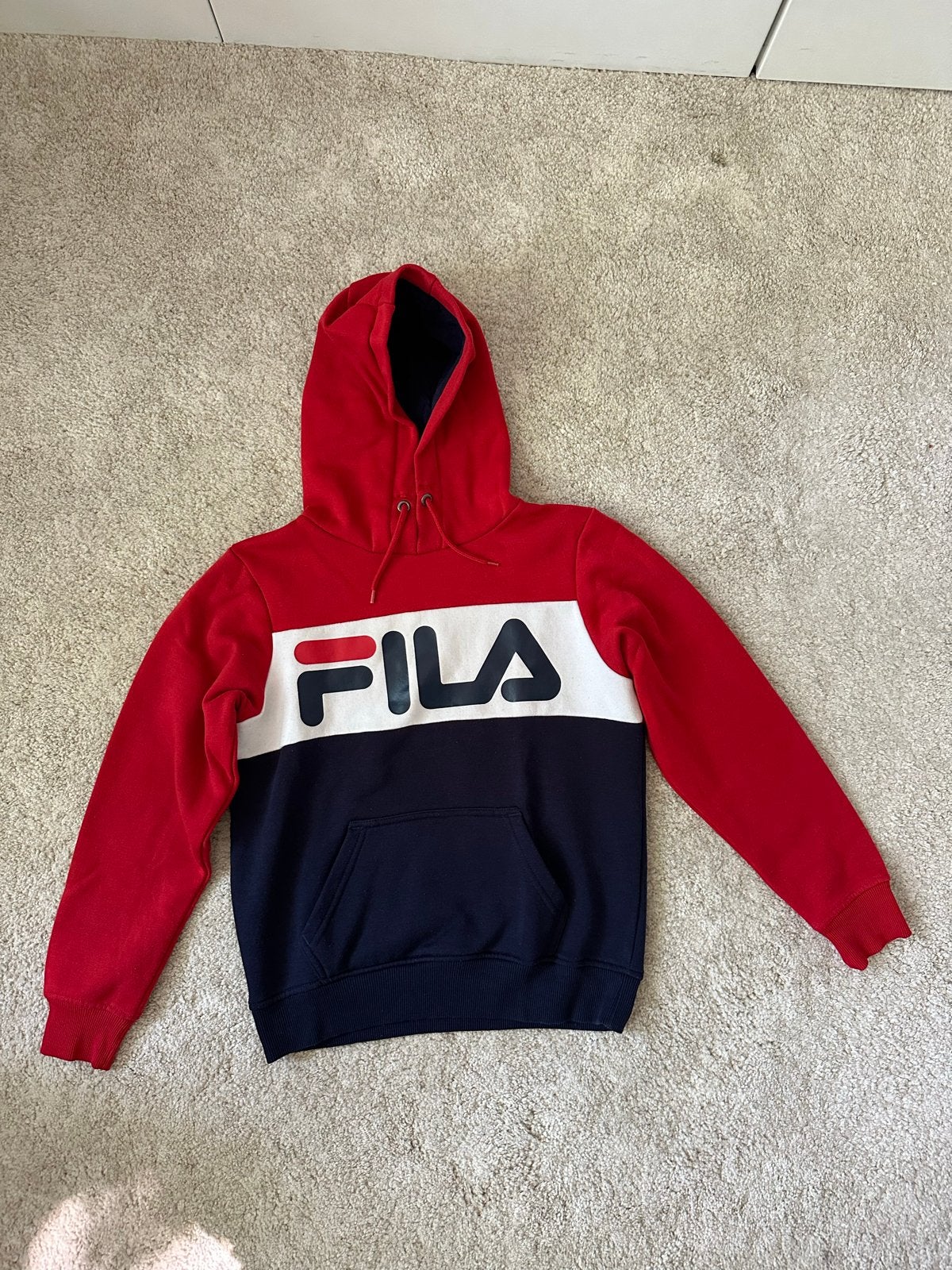 Fila Hoodie Rood/Blauw/Wit - Unisex Maat XS, Ophalen, Zo goed als nieuw, Maat 34 (XS) of kleiner, Rood