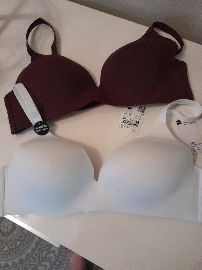 NIEUW 2 BH's zonder beugel micro wit & choco, Kleding | Dames, Ondergoed en Lingerie, Hema, Ophalen of Verzenden, Wit, BH