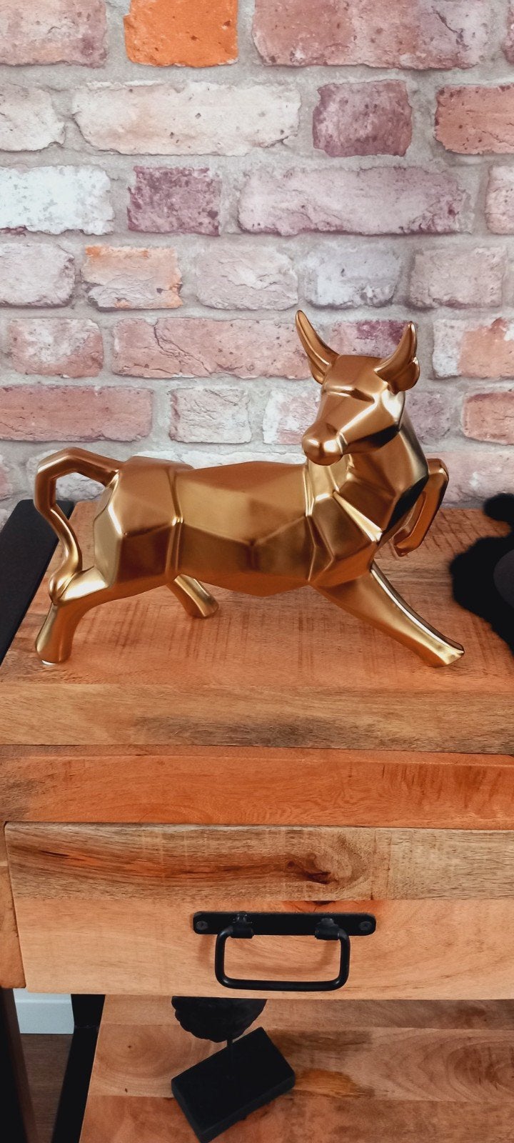 Grote 28cm Goudkleurig Stier Beeld❤️SALE❤️, Ophalen of Verzenden, Nieuw, Dier