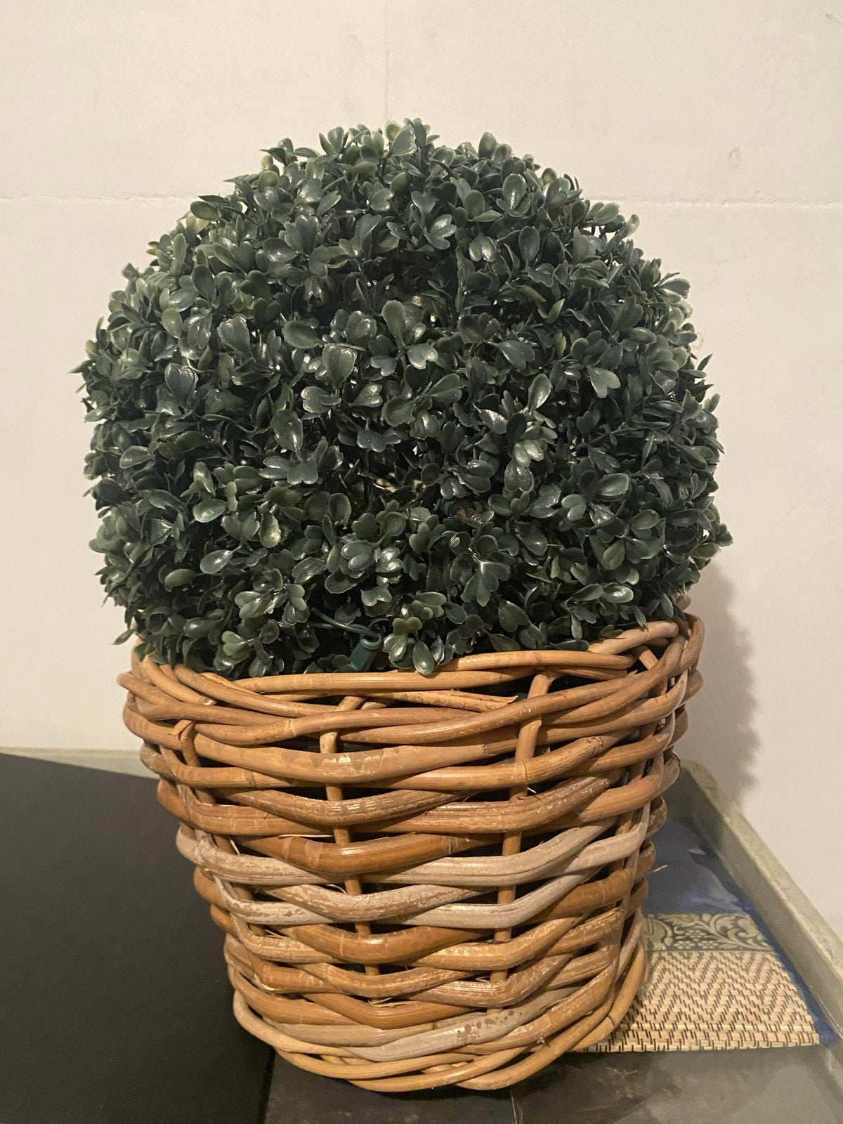 Kunstplant Buxusbol in Rotan Pot, Binnen, Groen, Kunstplant, Ophalen of Verzenden