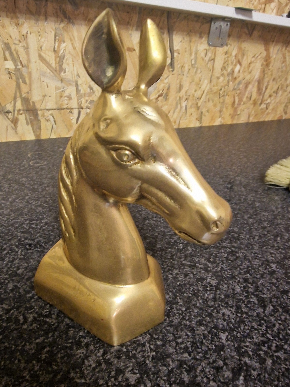 Vintage messing paardenhoofd beeld, Antiek en Kunst, Antiek | Koper en Brons, Koper, Ophalen of Verzenden